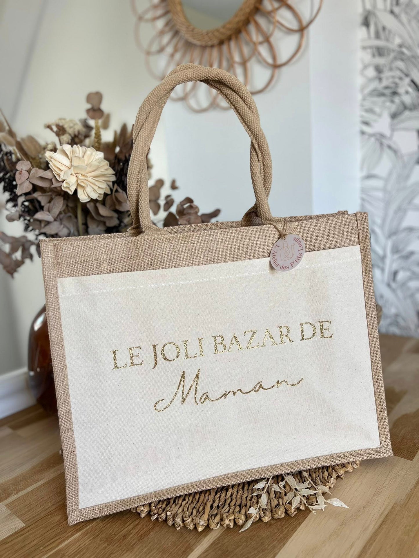 Cabas "BAZAR PAILLETTES "