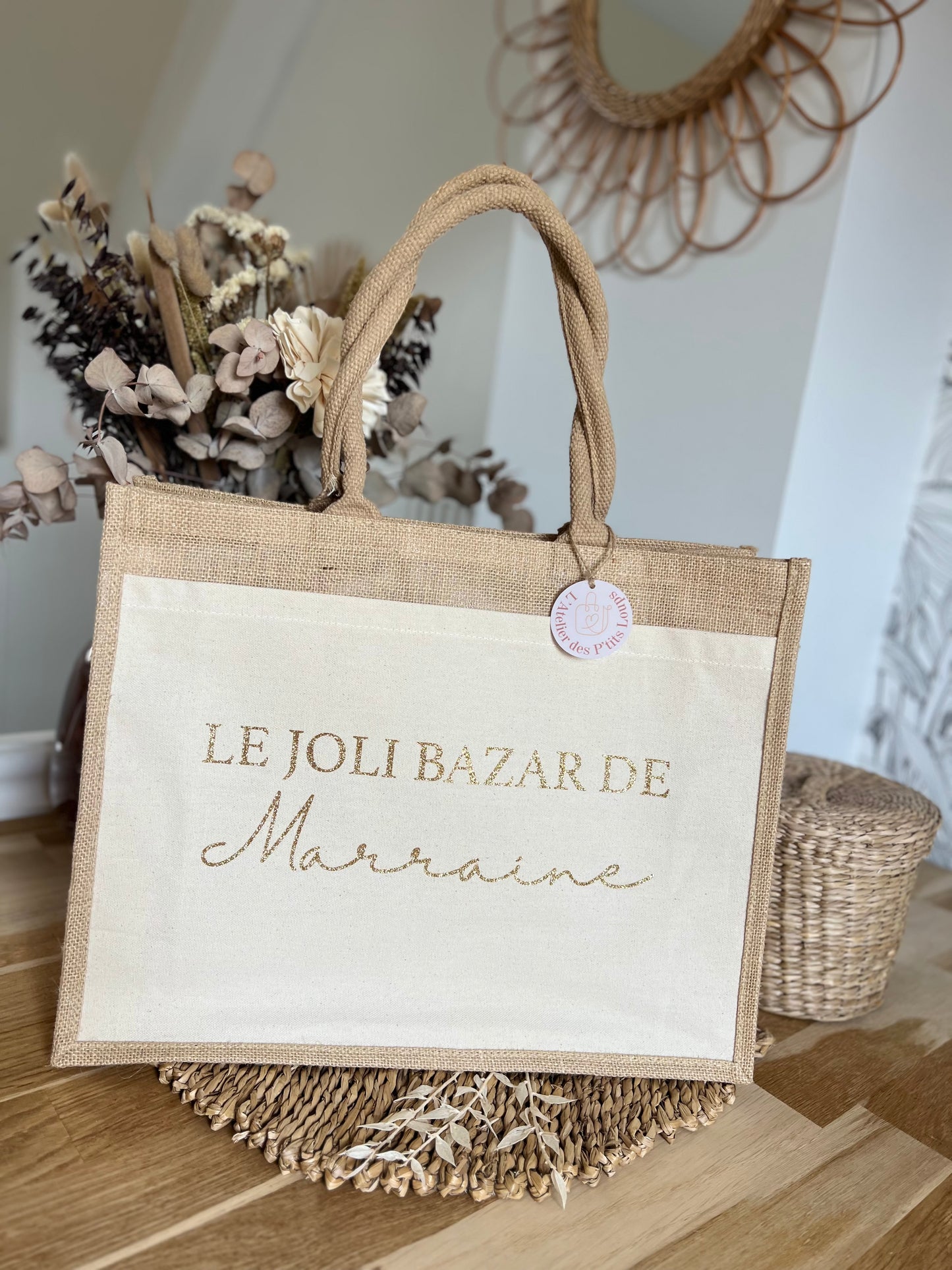 Cabas "BAZAR PAILLETTES "