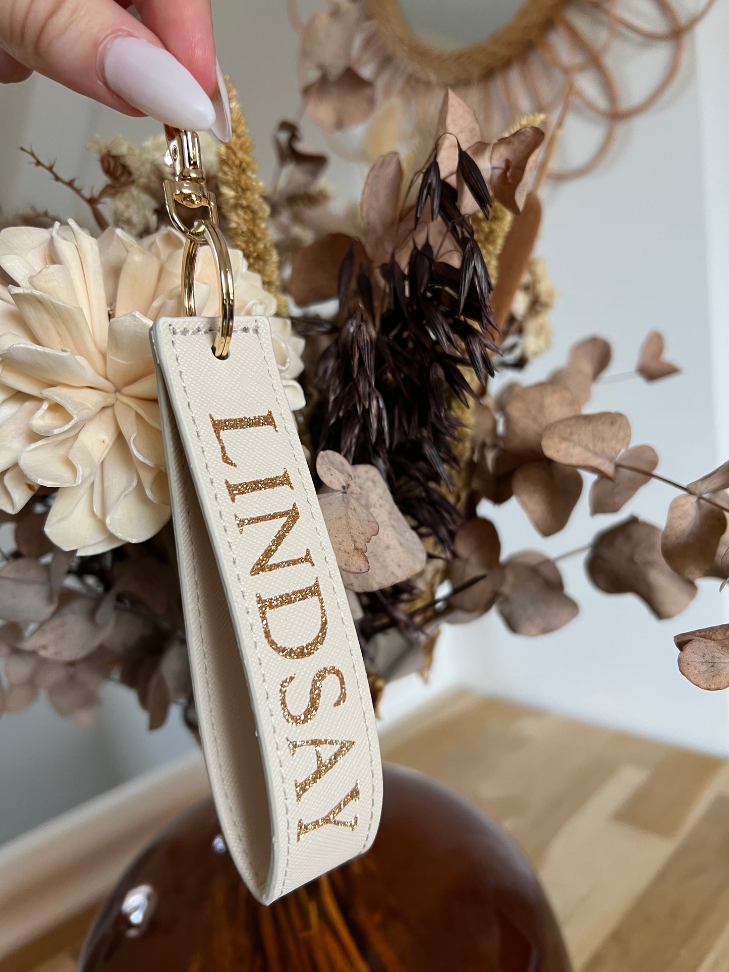 Porté-clés dragonne Beige