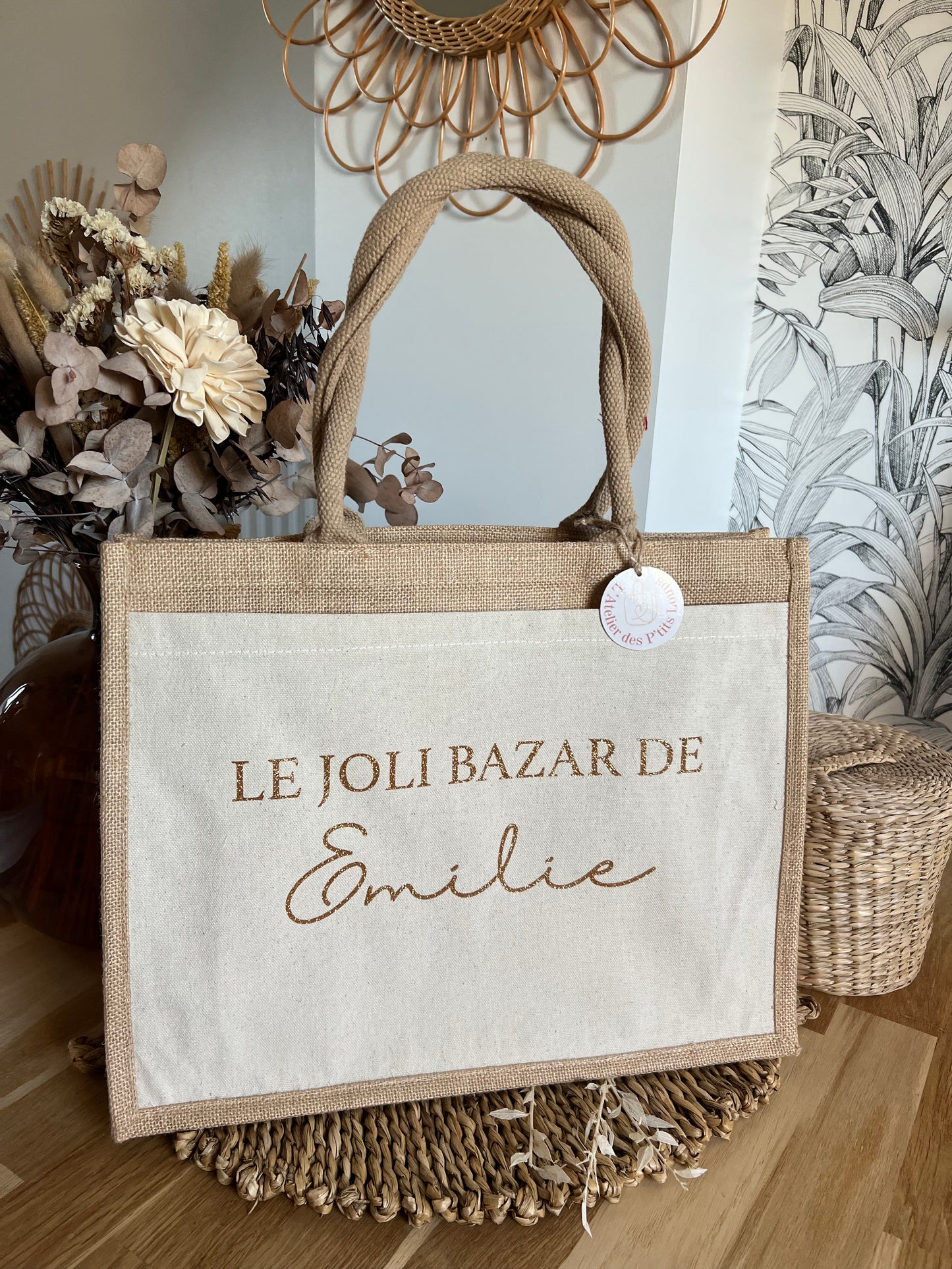 Cabas "BAZAR PAILLETTES "